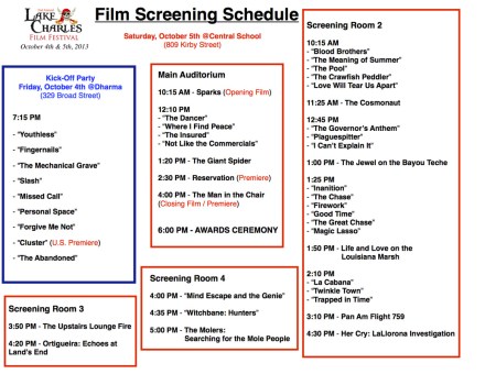 Lake Charles Film Festival Schedule
